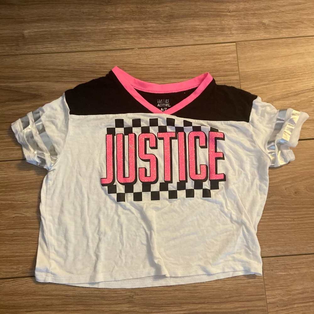 White justice flows T-shirt